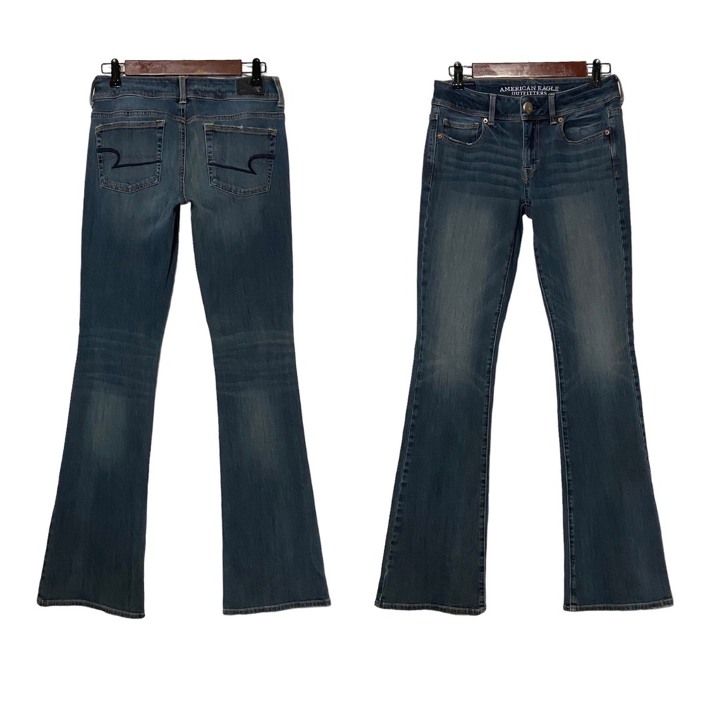 American Eagle Kick Boot Super Stretch Jeans Blue - Picture 12 of 16
